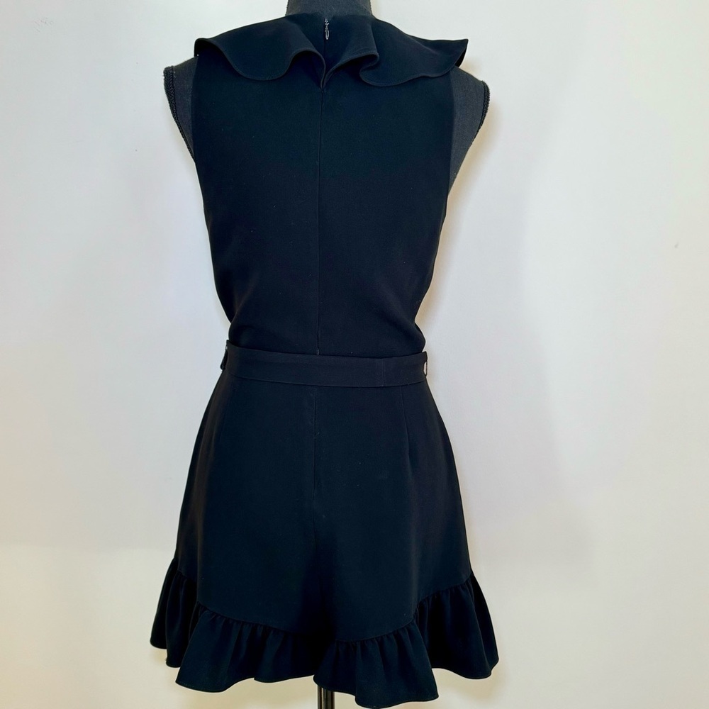 Elizabeth and James Shenzie Black Sleeveless Romper Ruffle V-Neck NWT Size 4 - Picture 6 of 9